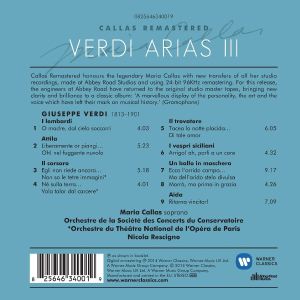 Maria Callas - Verdi Arias Vol.3 - Aida, Atilla, Il Corsaro… [ CD ]