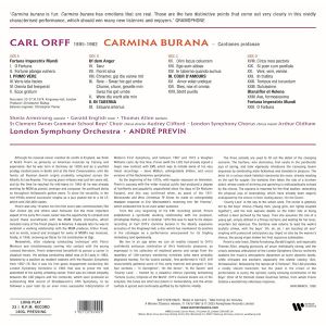 Andre Previn, London Symphony Orchestra - Carl Orff: Carmina Burana (2 x Vinyl)