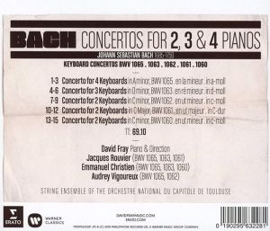 David Fray - Bach: Concertos For 2, 3 and 4 Pianos (CD)